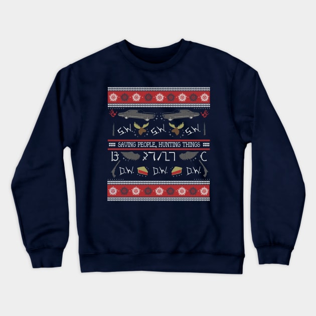 Supernatural Winter Sweater Crewneck Sweatshirt by SuperSamWallace